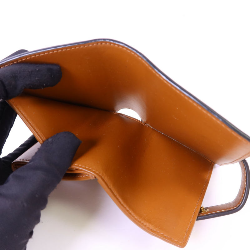 CELINE 塗層帆布/牛皮皮革Wallet金扣錢包-6