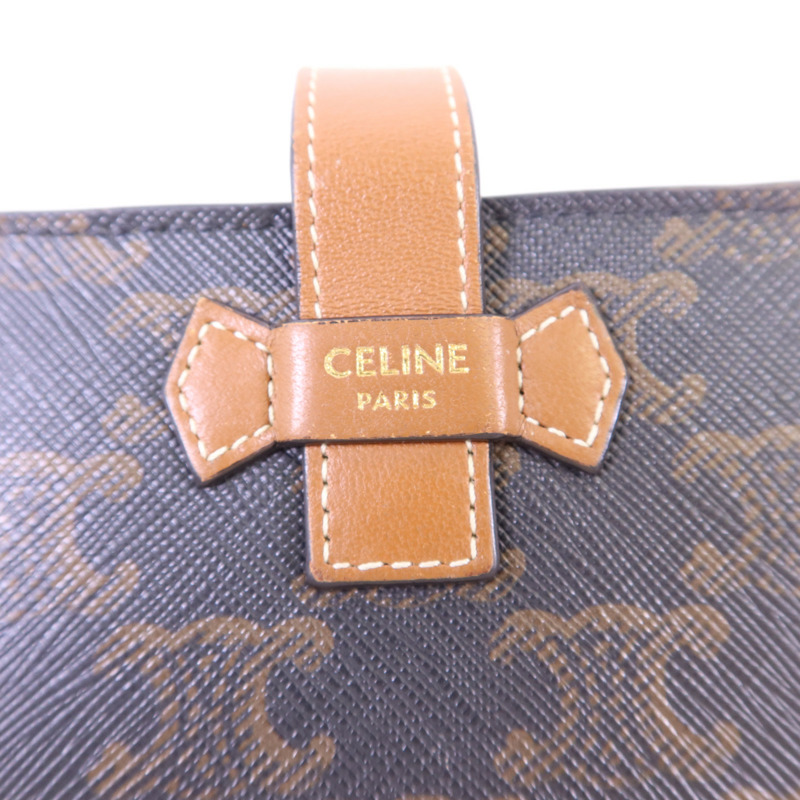 CELINE 塗層帆布/牛皮皮革Wallet金扣錢包-8