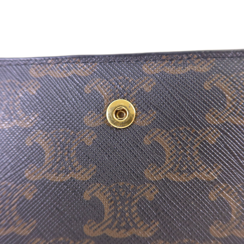 CELINE 塗層帆布/牛皮皮革Wallet金扣錢包-11