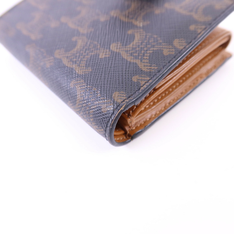 CELINE 塗層帆布/牛皮皮革Wallet金扣錢包-12