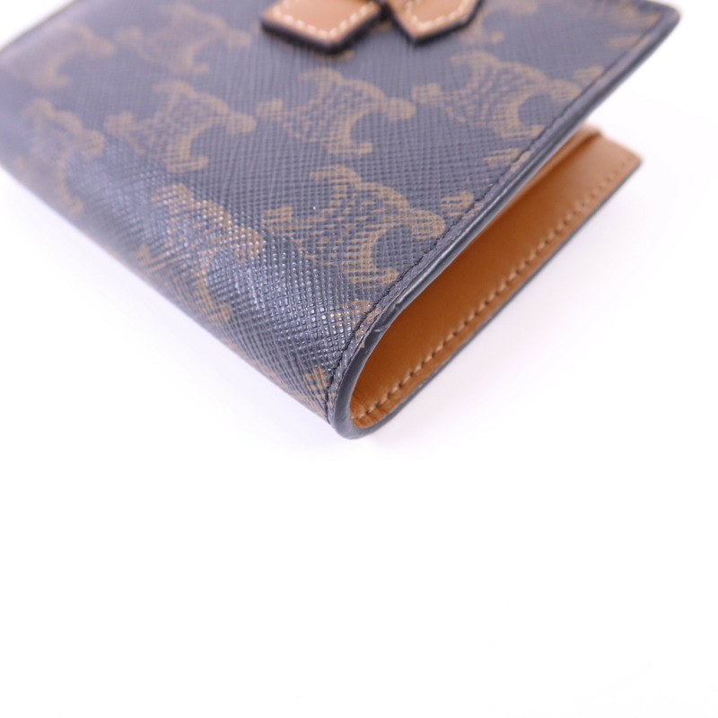 CELINE 塗層帆布/牛皮皮革Wallet金扣錢包-14