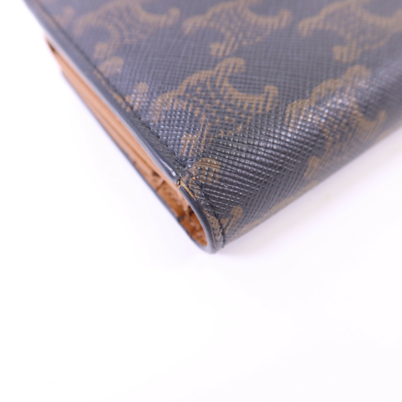 CELINE 塗層帆布/牛皮皮革Wallet金扣錢包-15