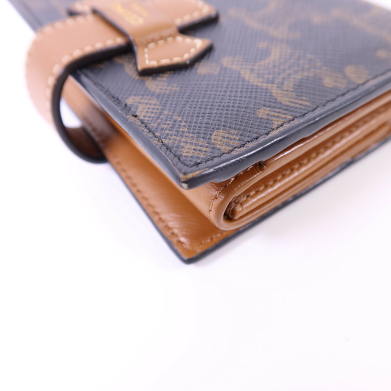 CELINE 塗層帆布/牛皮皮革Wallet金扣錢包-19