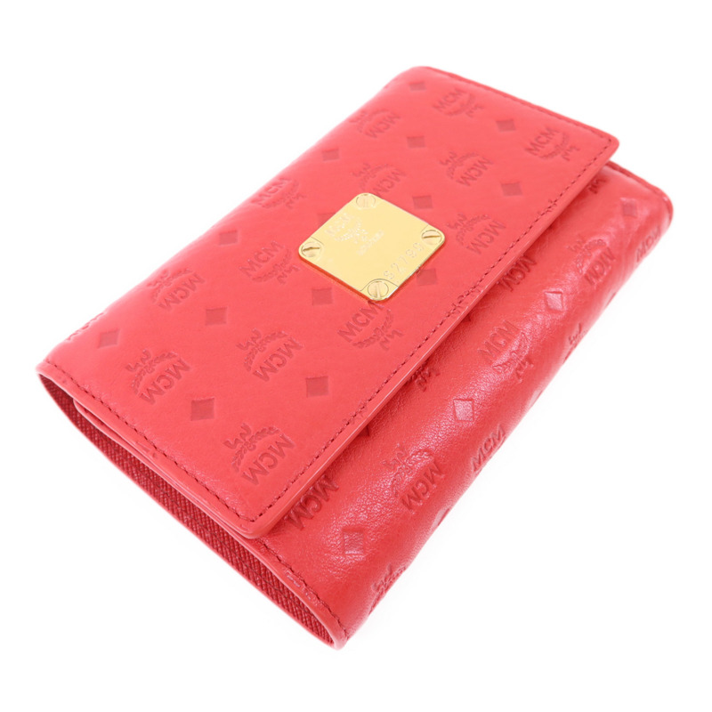 MCM 牛皮皮革Trifold Wallet金扣錢包-2
