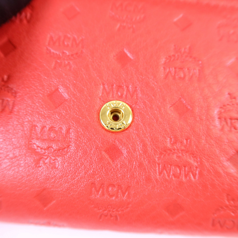 MCM 牛皮皮革Trifold Wallet金扣錢包-10
