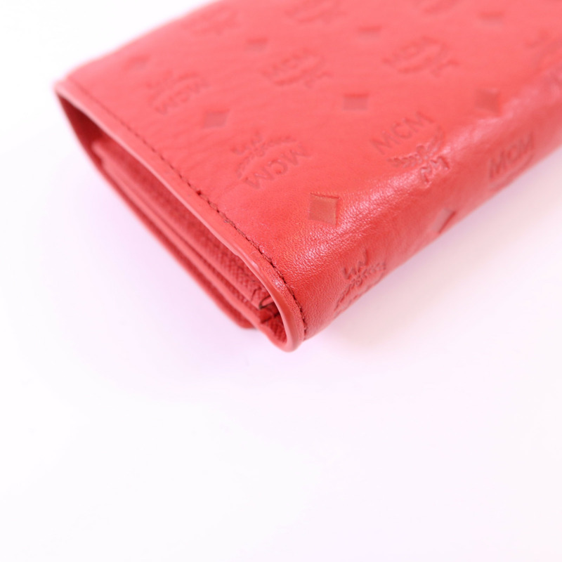 MCM 牛皮皮革Trifold Wallet金扣錢包-14