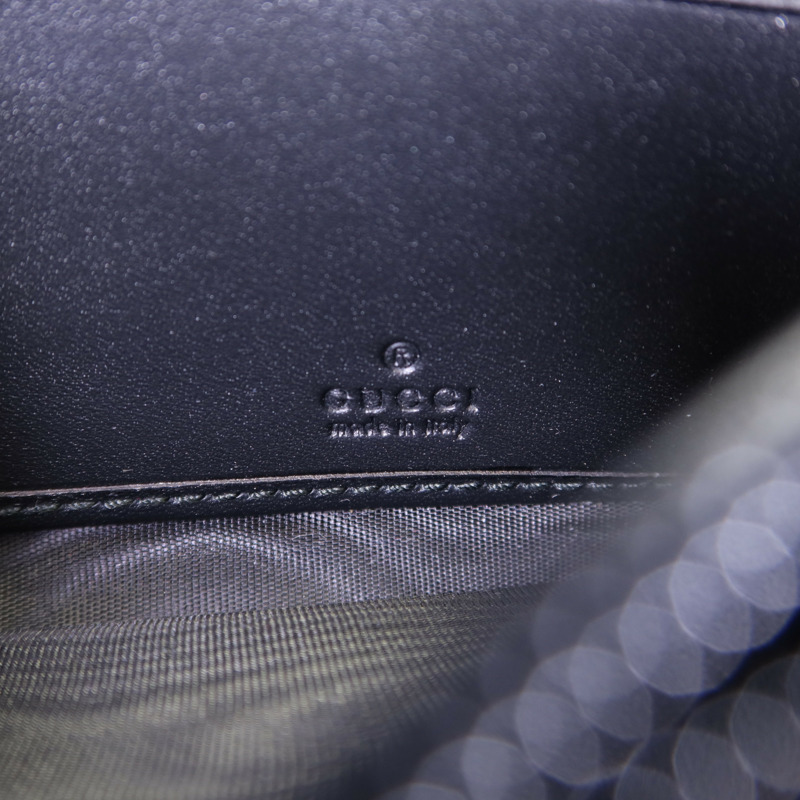 GUCCI 牛皮皮革/塗層帆布Long Wallet金扣長錢包-5