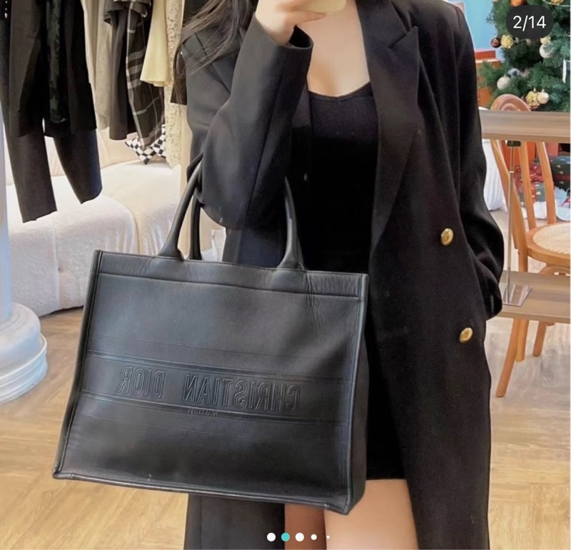 莉亞精品 Dior 黑皮革托特包 二手美品-11