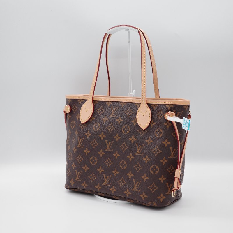 Louis Vuitton 路易威登 Neverfull PM 購物袋 小號 老花帆布 牛皮 托特包 肩背包-2