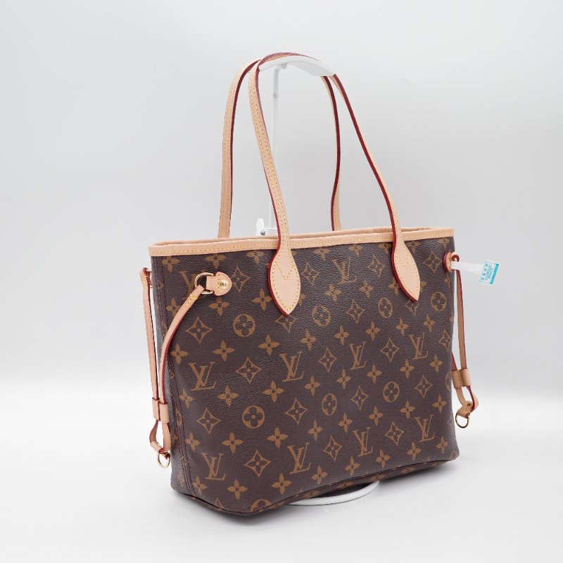Louis Vuitton 路易威登 Neverfull PM 購物袋 小號 老花帆布 牛皮 托特包 肩背包-3