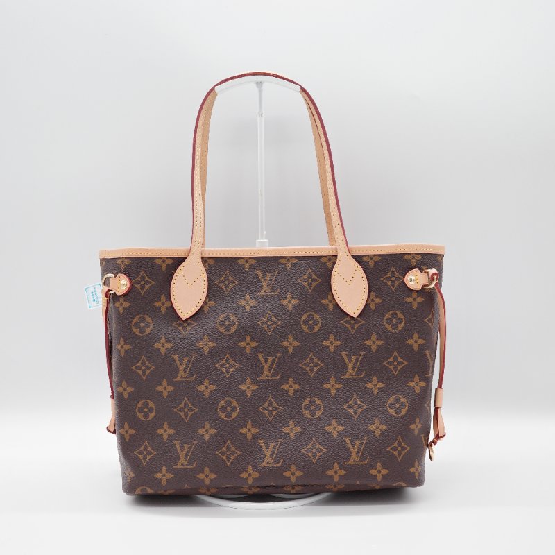 Louis Vuitton 路易威登 Neverfull PM 購物袋 小號 老花帆布 牛皮 托特包 肩背包-4