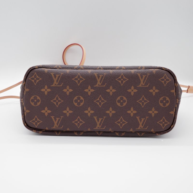 Louis Vuitton 路易威登 Neverfull PM 購物袋 小號 老花帆布 牛皮 托特包 肩背包-5