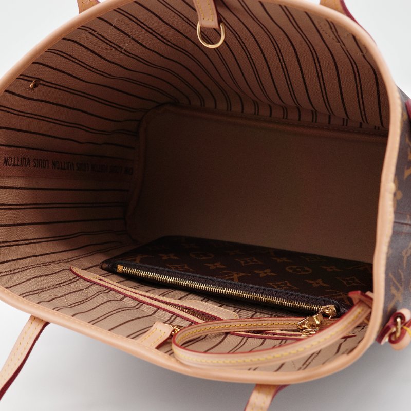 Louis Vuitton 路易威登 Neverfull PM 購物袋 小號 老花帆布 牛皮 托特包 肩背包-6