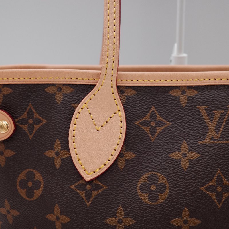 Louis Vuitton 路易威登 Neverfull PM 購物袋 小號 老花帆布 牛皮 托特包 肩背包-9