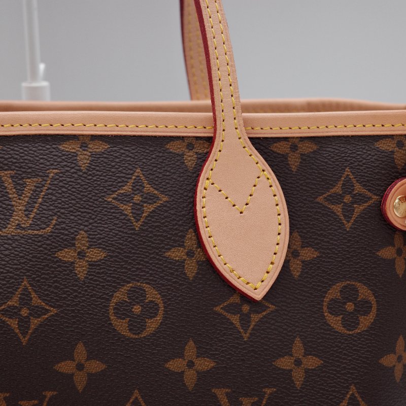 Louis Vuitton 路易威登 Neverfull PM 購物袋 小號 老花帆布 牛皮 托特包 肩背包-10