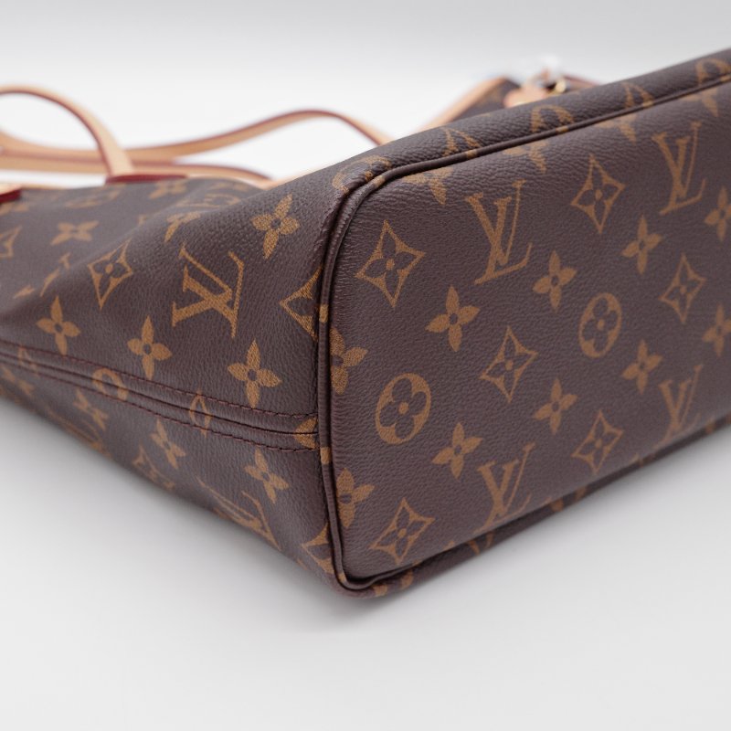 Louis Vuitton 路易威登 Neverfull PM 購物袋 小號 老花帆布 牛皮 托特包 肩背包-11