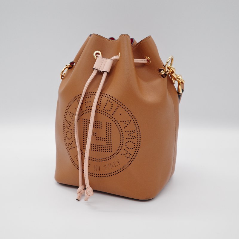 Fendi芬迪Mon Tresor 棕色 牛皮 小型水桶包 肩背包-2