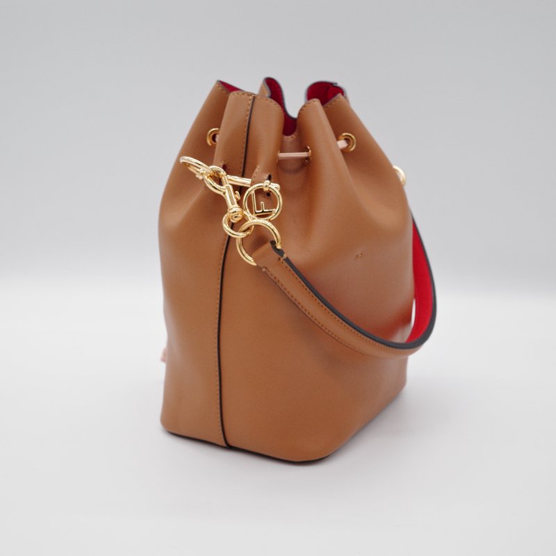 Fendi芬迪Mon Tresor 棕色 牛皮 小型水桶包 肩背包-3