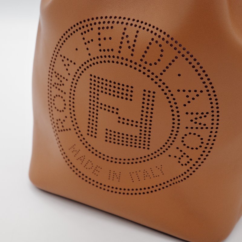 Fendi芬迪Mon Tresor 棕色 牛皮 小型水桶包 肩背包-8