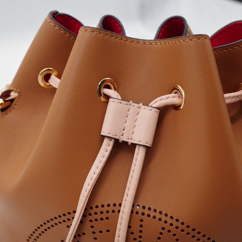 Fendi芬迪Mon Tresor 棕色 牛皮 小型水桶包 肩背包-11