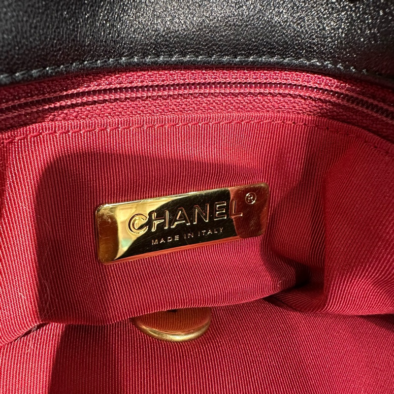 CHANEL香奈兒 19Bag 36 金扣菱格閃亮小羊皮 超大號-6