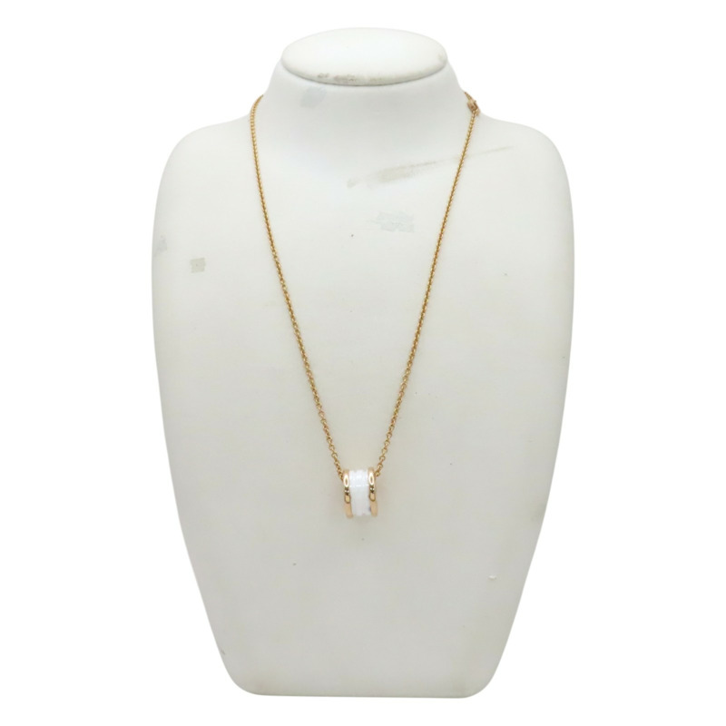 18K玫瑰金 白色陶瓷 B.zero1 項鍊【BVLGARI 寶格麗】-9