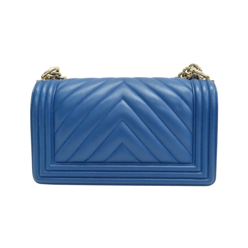 藍色 山形紋牛皮 BOY 25 肩背包【CHANEL 香奈兒】 A67086-1