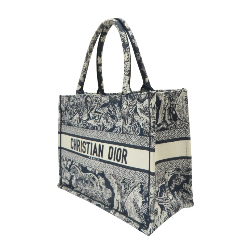 藍色 刺繡帆布 Book Tote M 托特包【Dior 迪奧】 M1296ZRGO-2