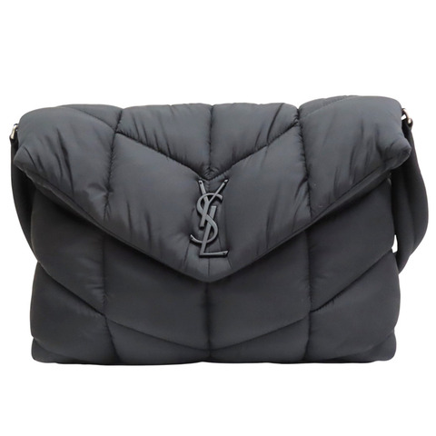黑色 尼龍 Loulou Puffer 肩背包【SAINT LAURENT 聖羅蘭】 733630