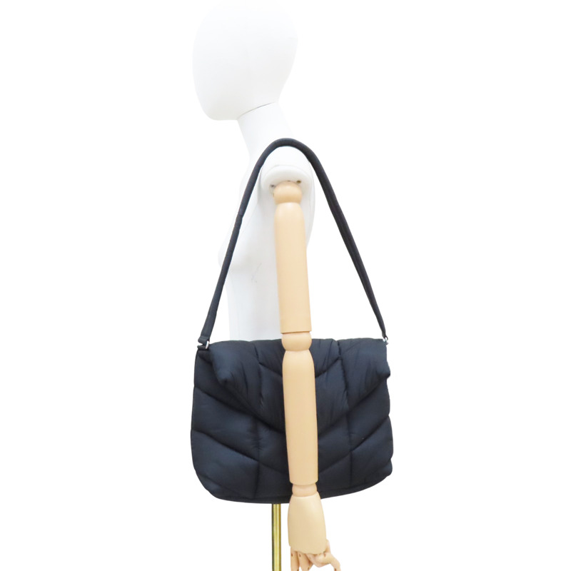 黑色 尼龍 Loulou Puffer 肩背包【SAINT LAURENT 聖羅蘭】 733630-8