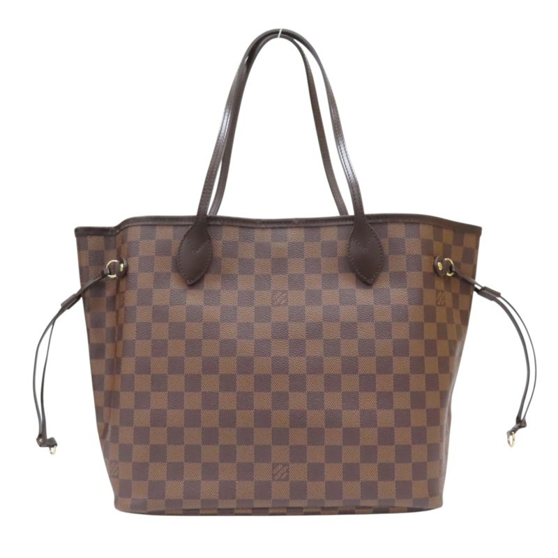 棕色 棋盤格帆布 Neverfull MM 肩背包【LOUIS VUITTON LV 路易威登】 N51105-1