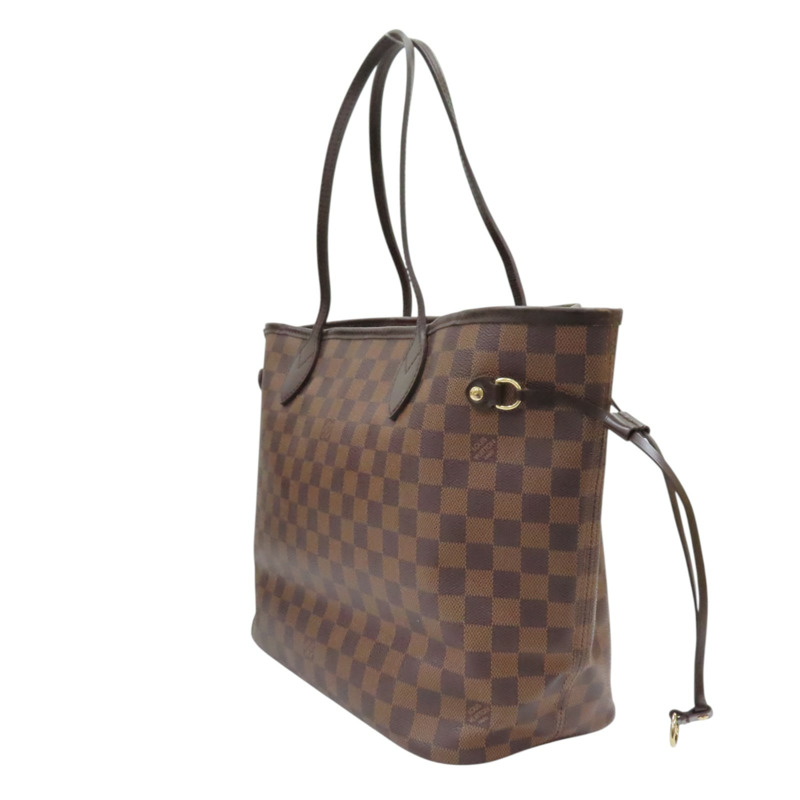 棕色 棋盤格帆布 Neverfull MM 肩背包【LOUIS VUITTON LV 路易威登】 N51105-2