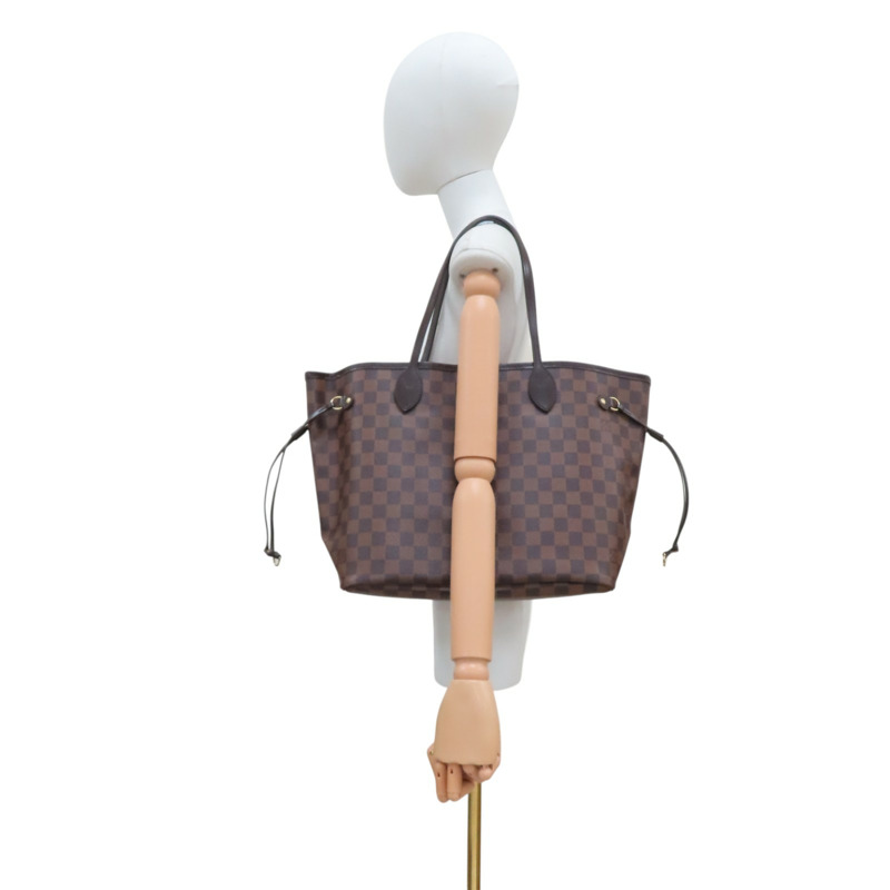 棕色 棋盤格帆布 Neverfull MM 肩背包【LOUIS VUITTON LV 路易威登】 N51105-9