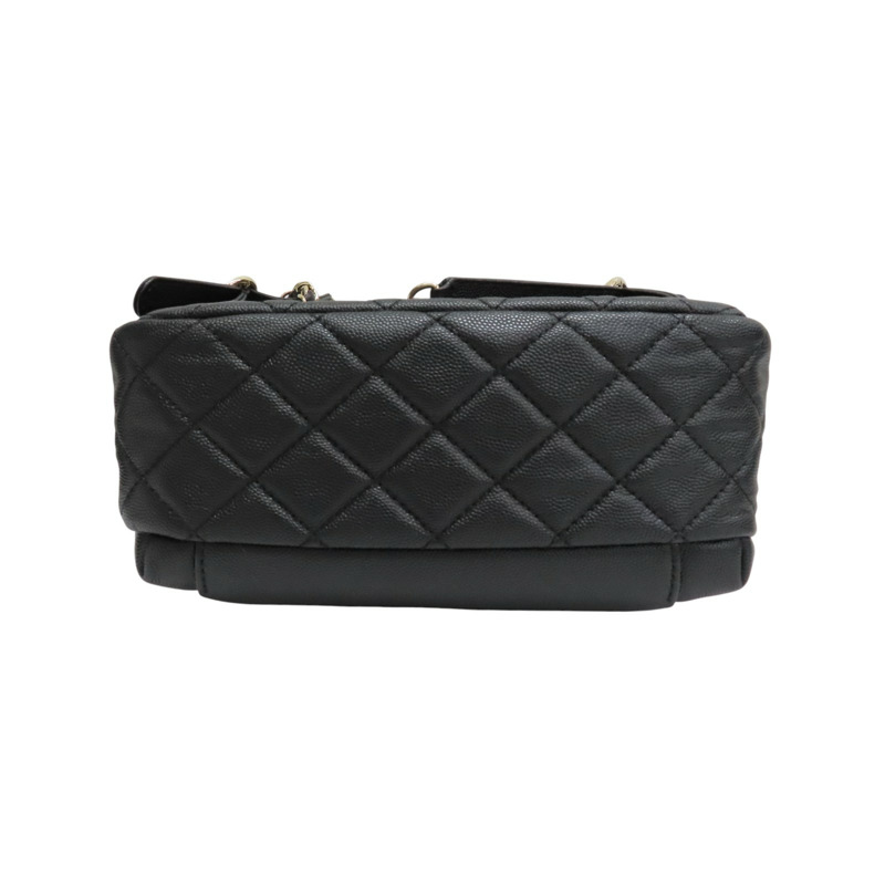 黑色 荔枝紋牛皮 CC Day 後背包【CHANEL 香奈兒】 AS0009-3