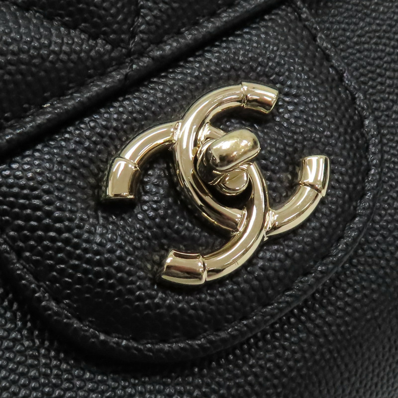 黑色 荔枝紋牛皮 CC Day 後背包【CHANEL 香奈兒】 AS0009-10