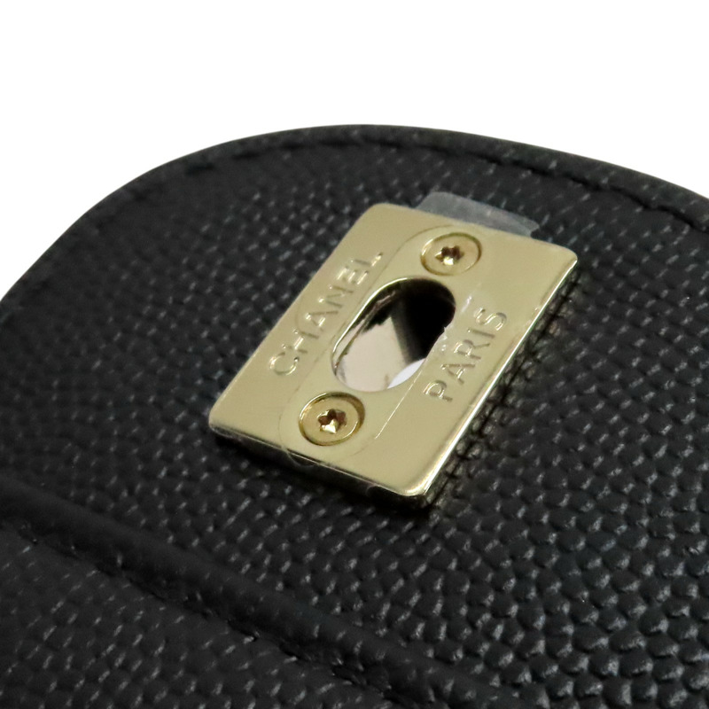 黑色 荔枝紋牛皮 CC Day 後背包【CHANEL 香奈兒】 AS0009-12