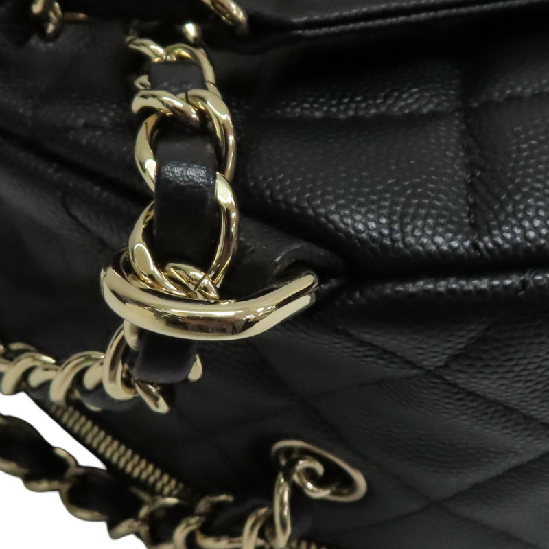 黑色 荔枝紋牛皮 CC Day 後背包【CHANEL 香奈兒】 AS0009-16