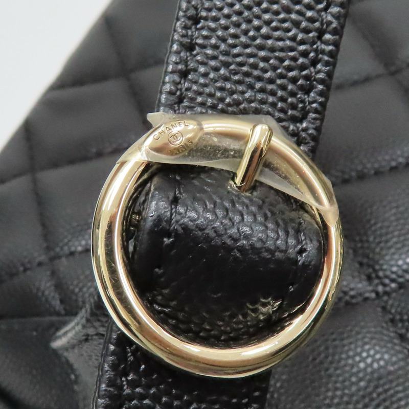 黑色 荔枝紋牛皮 CC Day 後背包【CHANEL 香奈兒】 AS0009-18