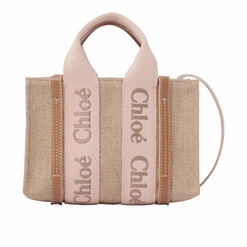Chloe 女士 迷你 Woody 亞麻托特包均碼碼20cm*4cm*14cm-0