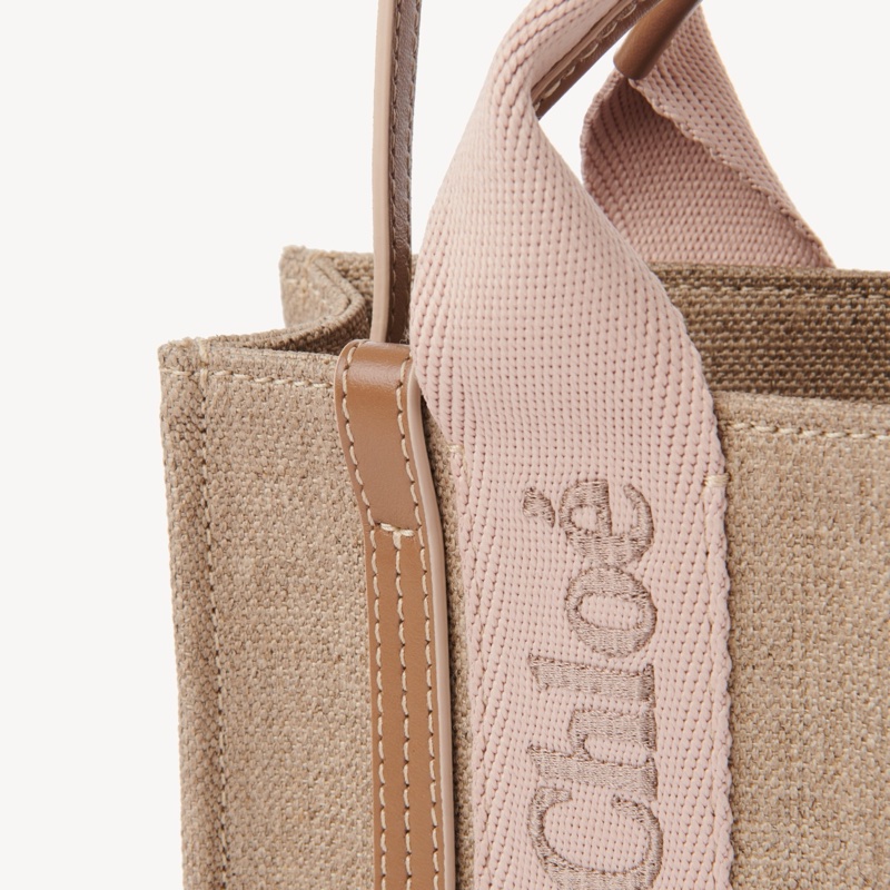 Chloe 女士 迷你 Woody 亞麻托特包均碼碼20cm*4cm*14cm-1