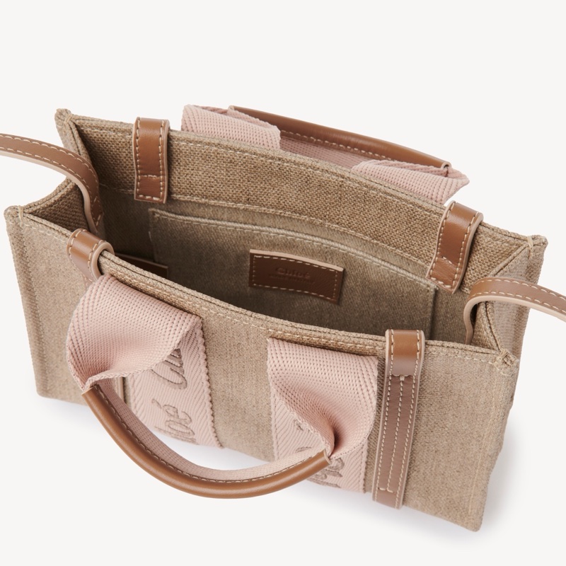 Chloe 女士 迷你 Woody 亞麻托特包均碼碼20cm*4cm*14cm-2