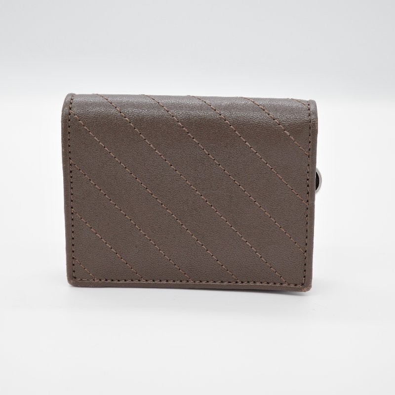 Gucci 古馳 Blondie GG LOGO 深咖 牛皮 車線扣式零錢 短夾-4