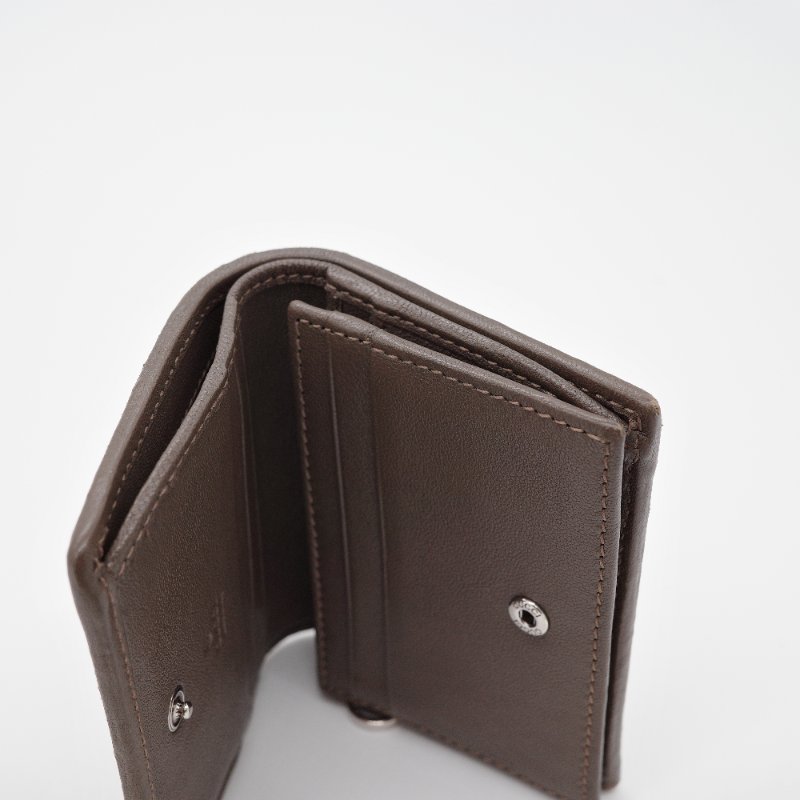 Gucci 古馳 Blondie GG LOGO 深咖 牛皮 車線扣式零錢 短夾-8