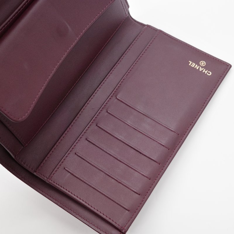 Chanel 香奈兒  經典翻蓋 黑色荔枝紋 牛皮金扣 長夾-15