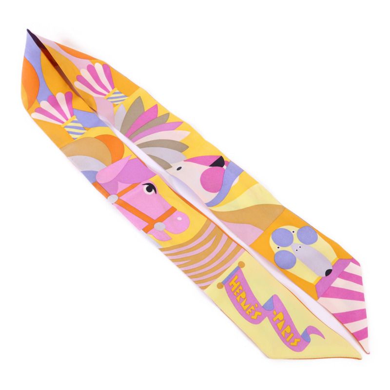 HERMES 絲質Twilly絲巾-3