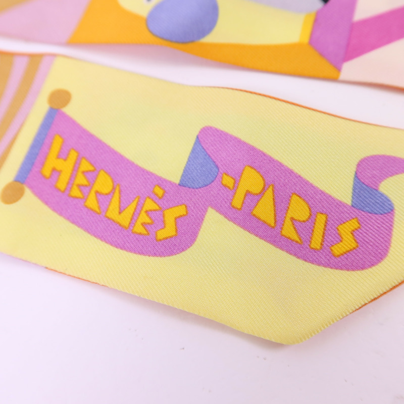 HERMES 絲質Twilly絲巾-4