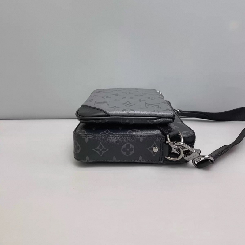 LV路易威登Trio系列男士黑老花郵差包 芯片-2