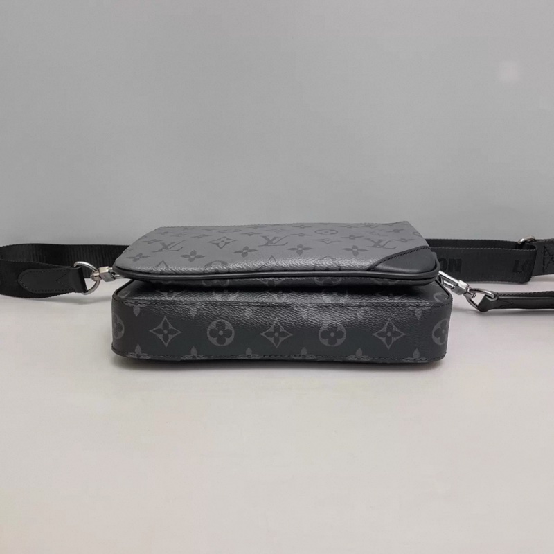 LV路易威登Trio系列男士黑老花郵差包 芯片-3