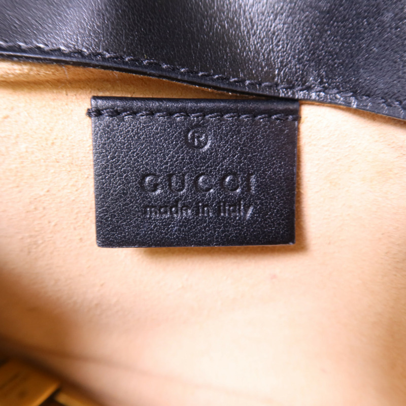 GUCCI 牛皮皮革GG Marmont Super Mini金扣鏈帶肩背袋-6