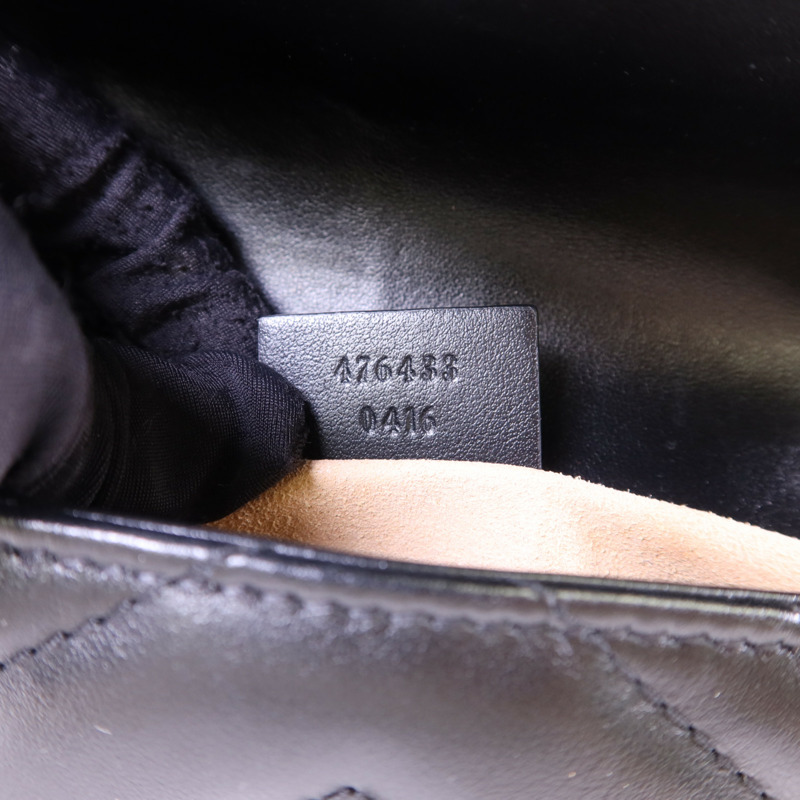 GUCCI 牛皮皮革GG Marmont Super Mini金扣鏈帶肩背袋-7